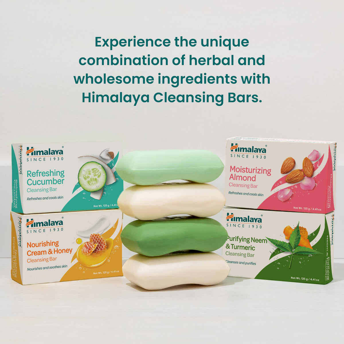 Himalaya stacked variety pack displaying four different herbal bars