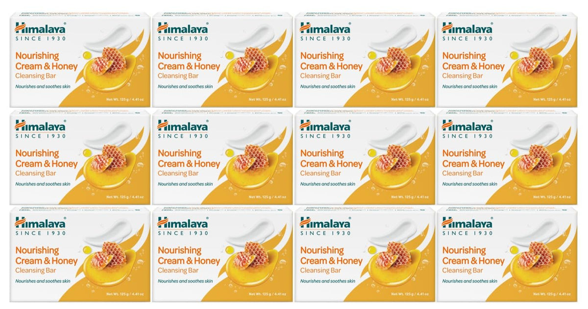 Himalaya front packaging showing milk and honey bar for gentle hydration