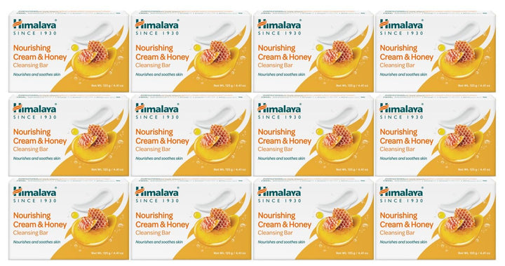 Himalaya front packaging showing milk and honey bar for gentle hydration
