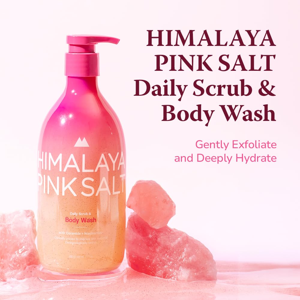 HIMALAYA PINKSALT texture close-up showing mineral grains and creamy gel for gentle exfoliation