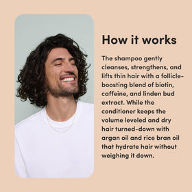 hims conditioner creamy texture on fingertip showing hydration without weight