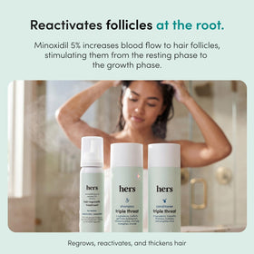 HIMS & HERS conditioner texture close-up showing creamy hydration for smoother hair