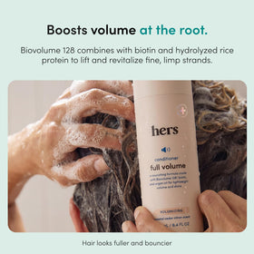 HIMS & HERS conditioner creamy texture close-up for lightweight hydration benefit