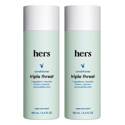 hims & hers front bottle shows Triple Threat Conditioner for nourishing hair