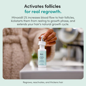 hers product texture on fingertip highlighting lightweight non-greasy absorption benefit