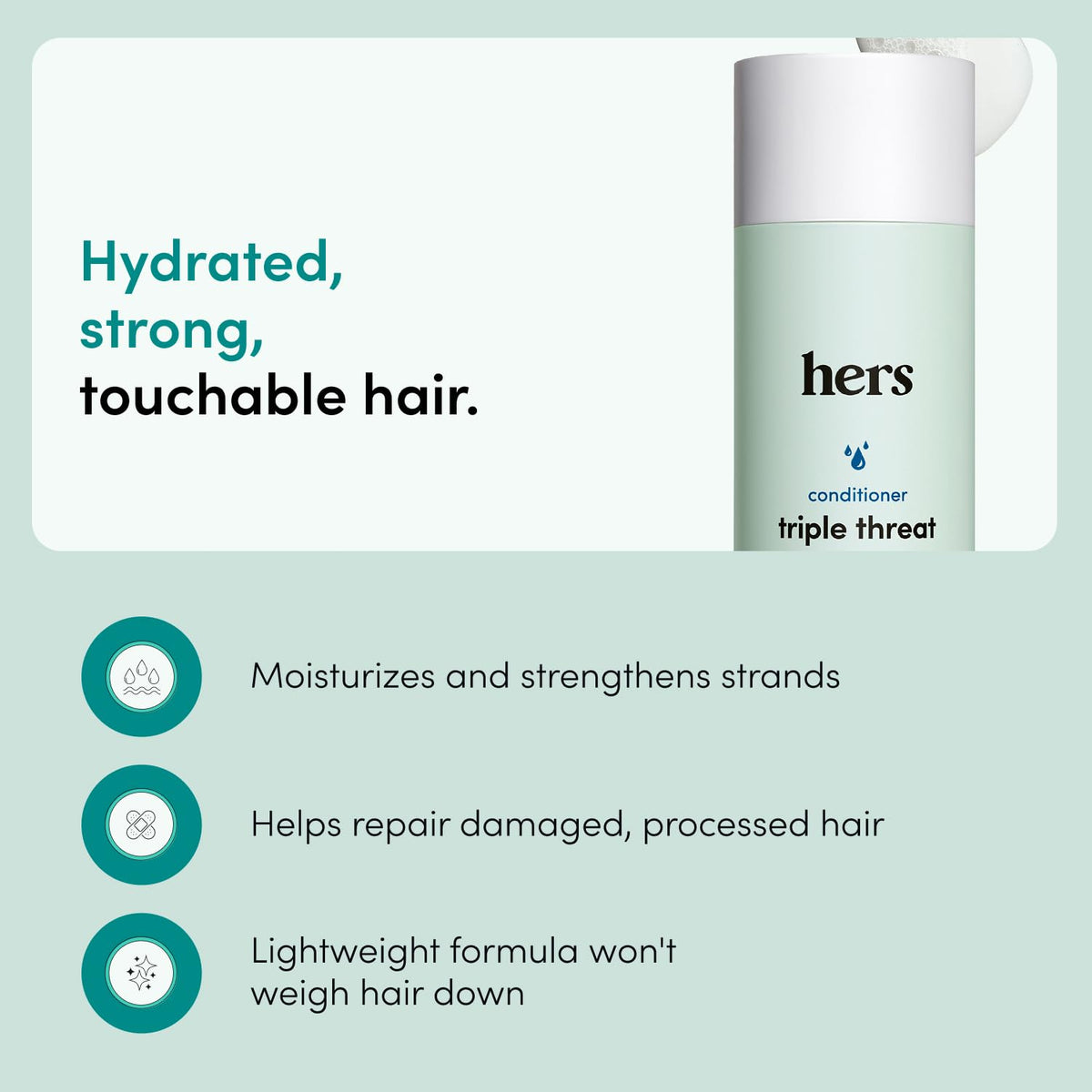 hims & hers close-up label and pump showing easy dispensing and clarity