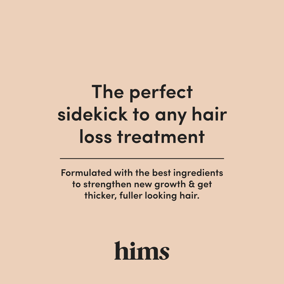 hims ingredients label highlighting Biovolume 128 and biotin for strengthening benefit