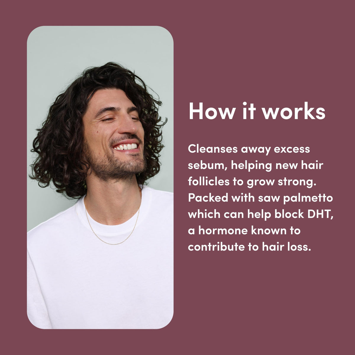 hims product label with saw palmetto ingredient for scalp support