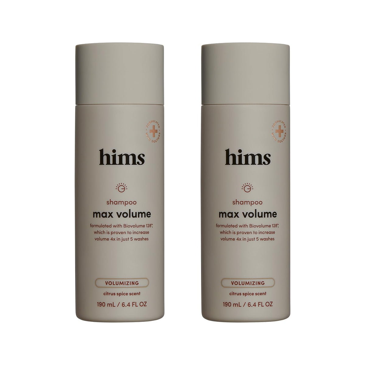 hims Max Volume Shampoo front packaging showing brand and volume for quick identification and confidence