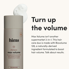 hims shampoo pump closeup illustrating easy dispensing and clean benefit