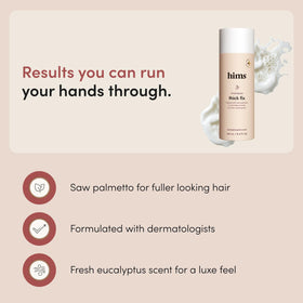 hims back label with ingredient list highlights clean, sulfate-free formulation benefit