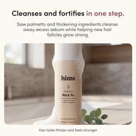 hims pump dispensing lather illustrates gentle cleansing and scalp refresh benefit