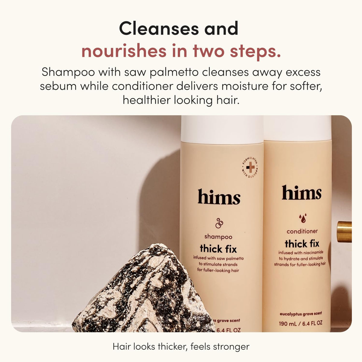 hims shampoo texture closeup demonstrating gentle cleansing benefit