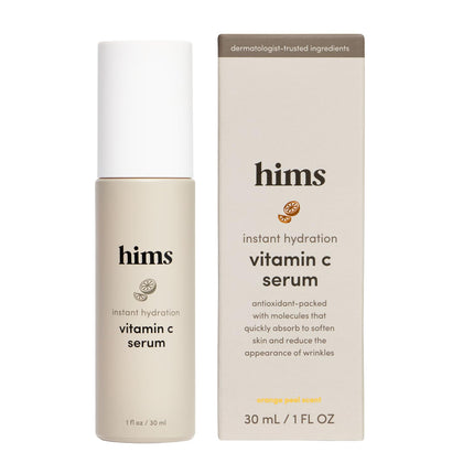 hims front bottle showing label and brightening serum benefits