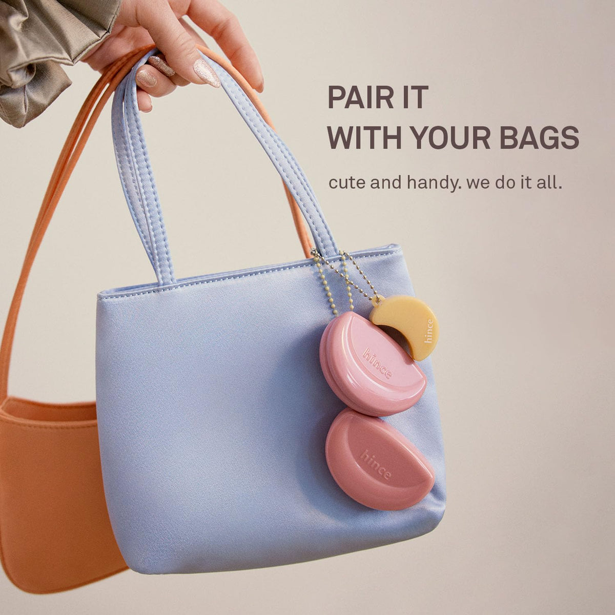 HINCE compact beside coin showing scale and purse-friendly convenience