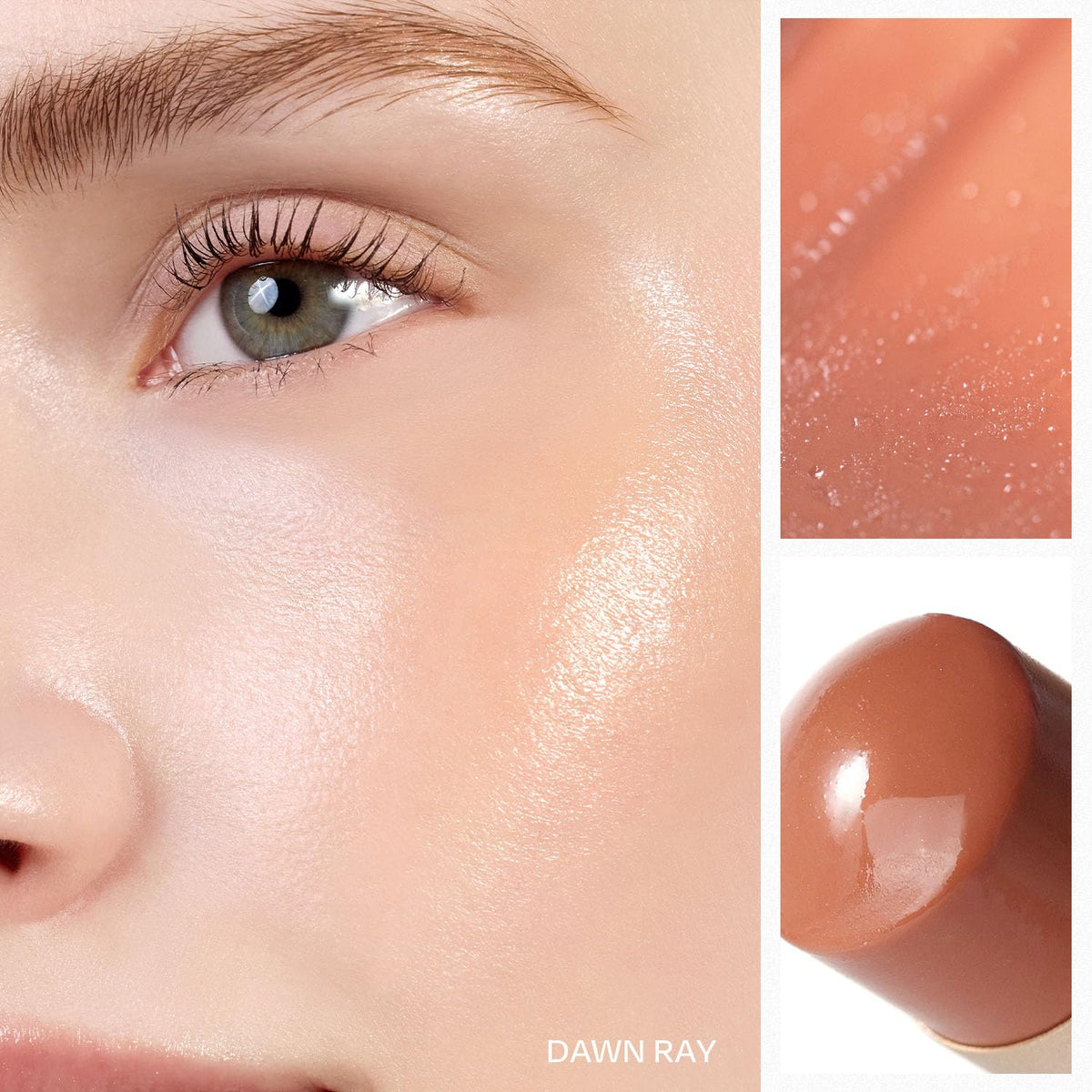 HINCE close-up of melted balm texture highlighting creamy, blendable finish benefit