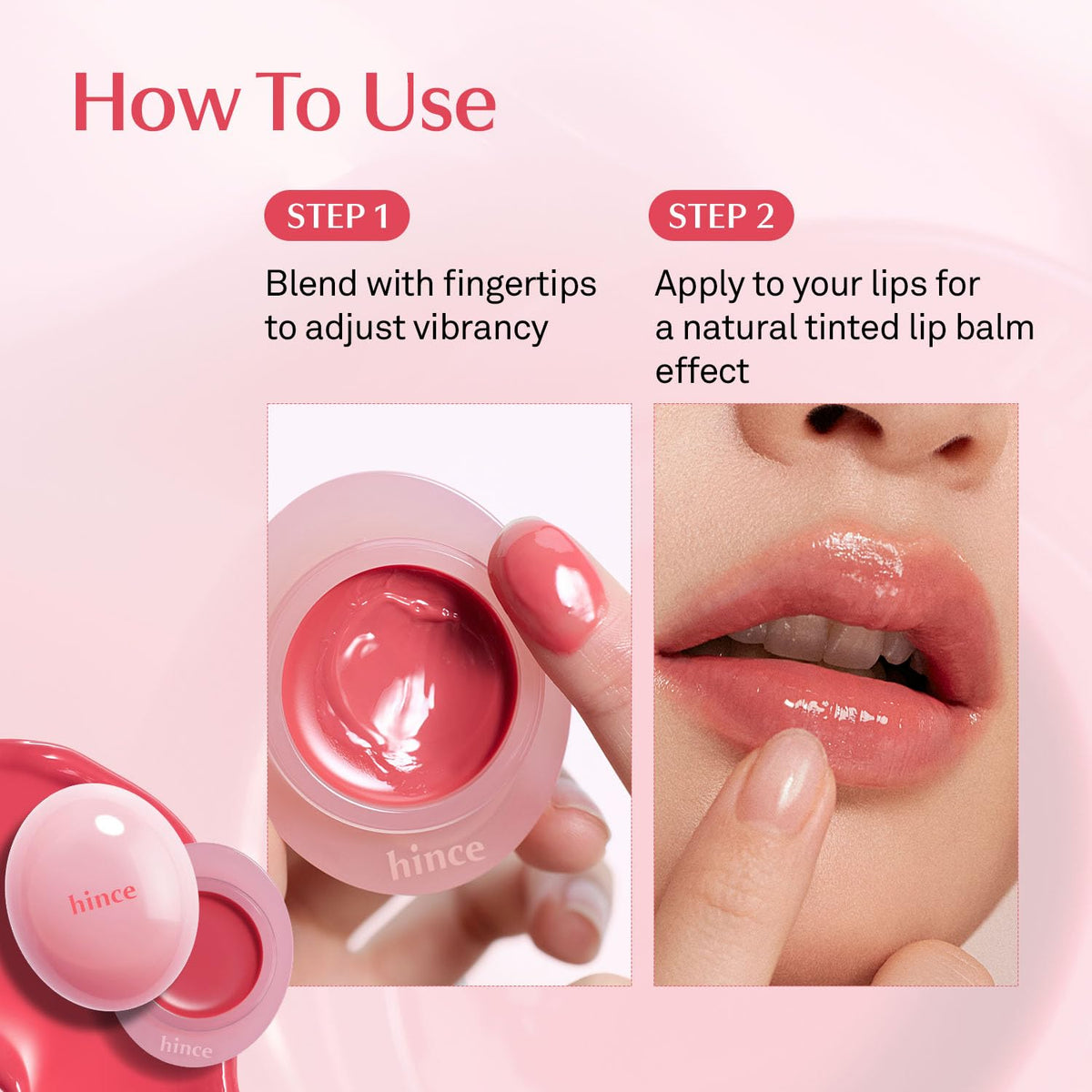 HINCE Raw Glow Dewy Ball cheek swirl demo showing multiuse tint for natural flushed glow