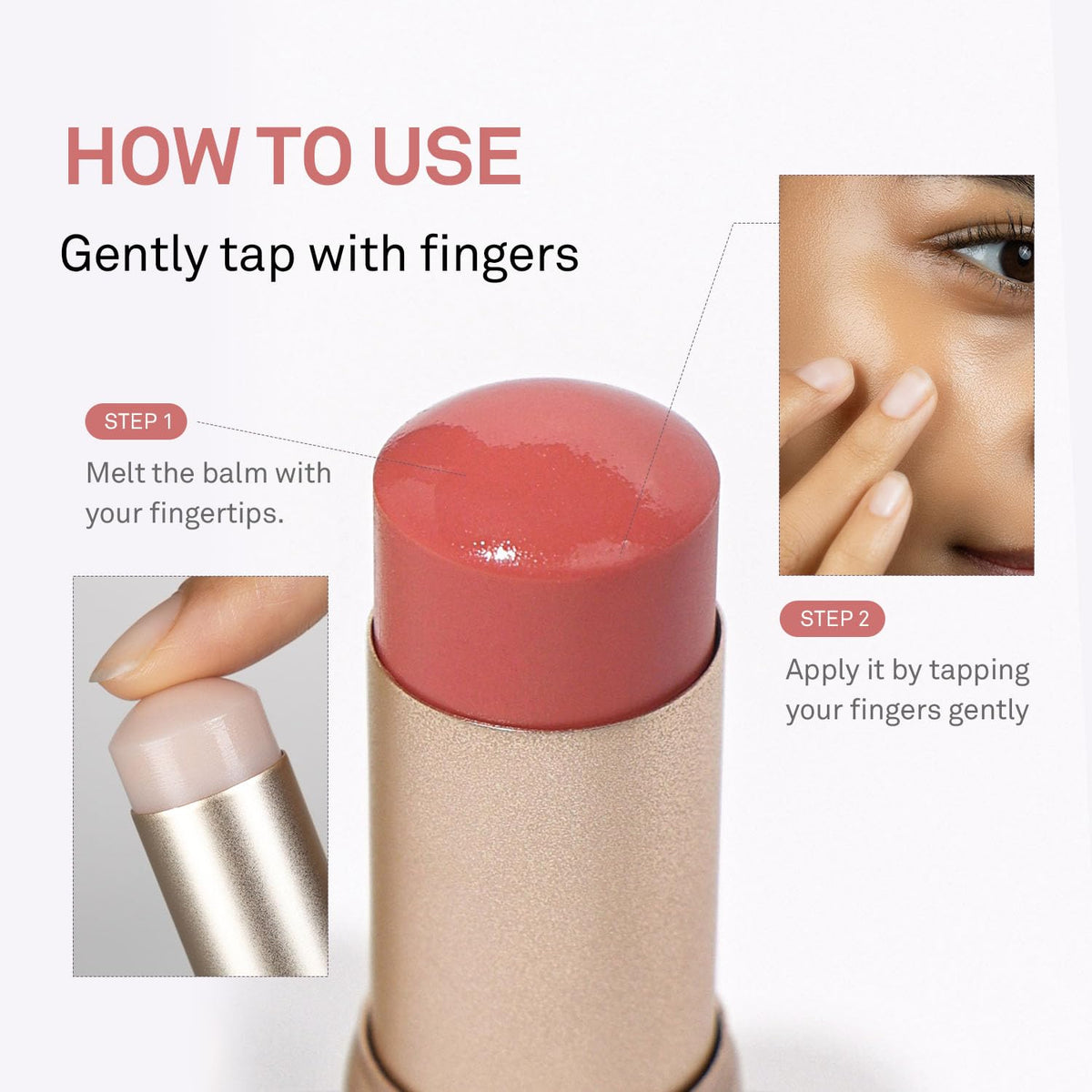 HINCE eyelid and lip swatch displaying multi-use versatility and subtle sheen