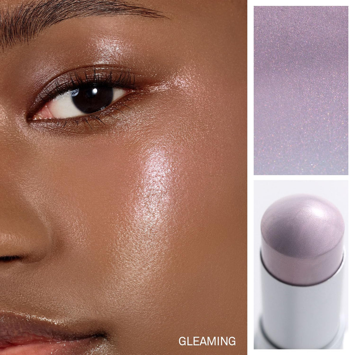 HINCE close-up texture of balm tip melting, shows creamy blendable finish
