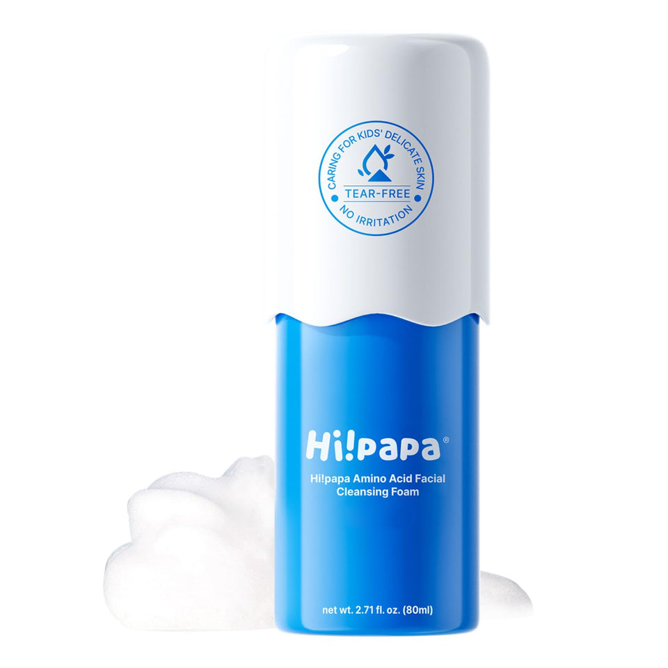 HI!PAPA front packaging showing cleanser bottle and calm design benefit clarity