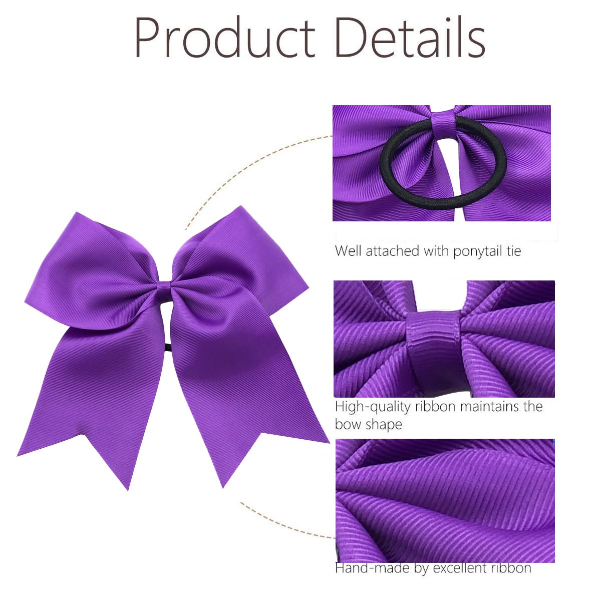 Hipcheer bow attached to fabric-covered elastic for secure, gentle hold