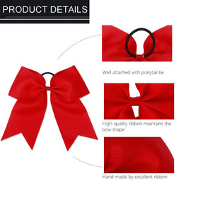 Hipcheer bow worn on ponytail in use demonstrating visible, secure sports-ready style