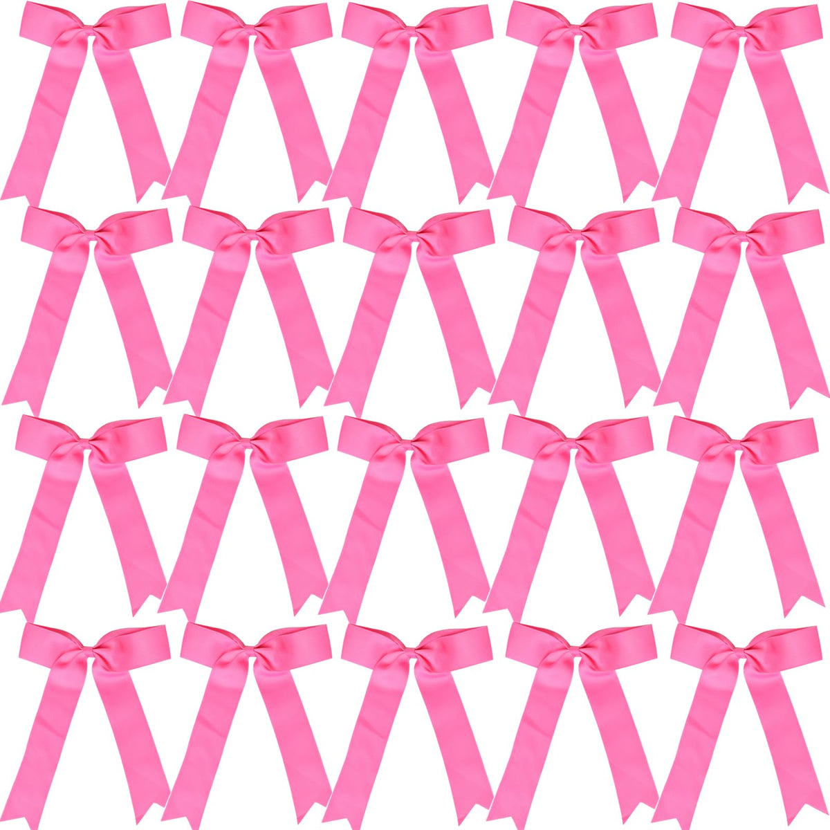 Hipcheer front view of 20 hot-pink bows showing team-ready set and vibrant color