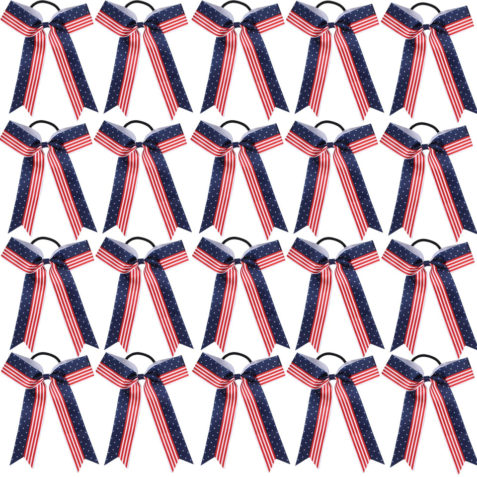 Hipcheer front packaging showing 20 collegiate bows and ready-to-wear convenience