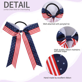 Hipcheer bow beside ruler showing 5.5 by 9 inch size for easy scale