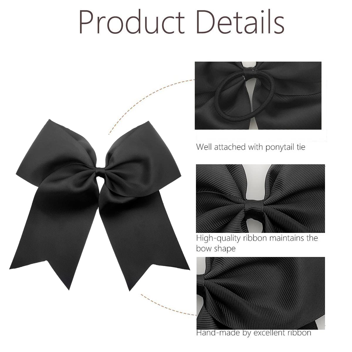 Hipcheer bow held in hand to show 8-inch scale and lightweight, visible design benefit