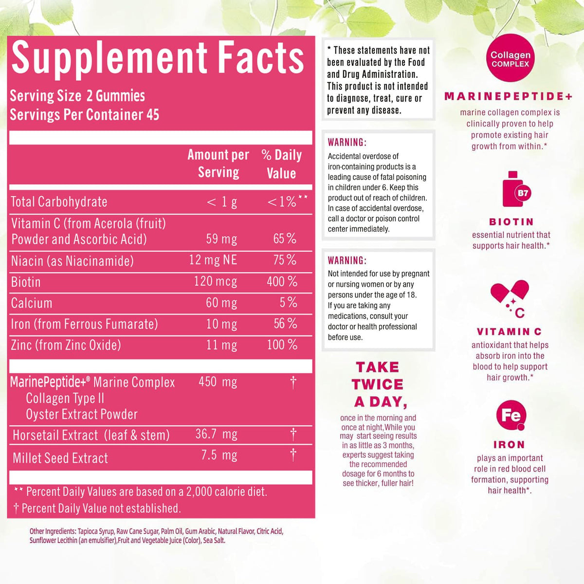 HiPlus ingredients label close-up displaying key nutrients and allergen information
