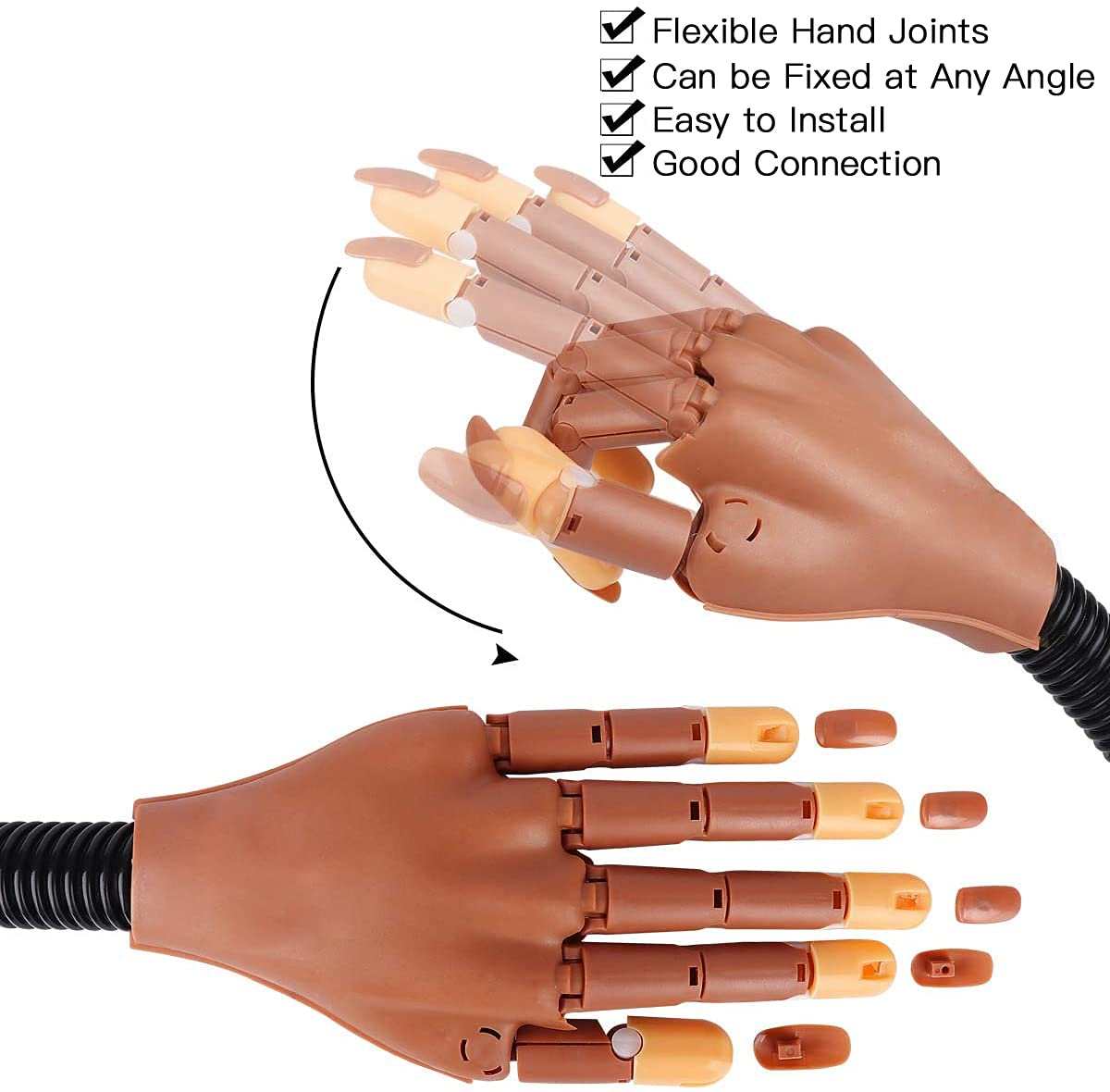 Hirido close-up of silicone finger tips illustrating secure hold for false nails