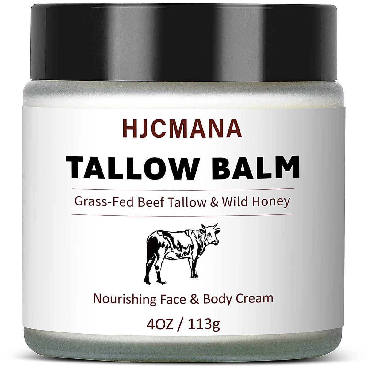 HJCMANA front tin view showing clean unscented balm and clear labeling benefit moisturizing