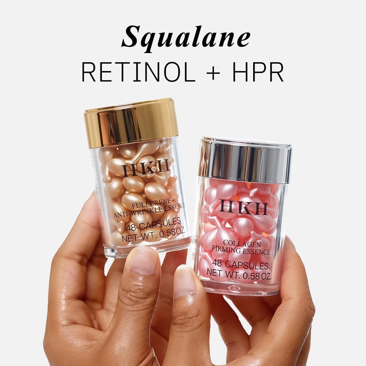 HKH applying serum to face and neck for smoother skin