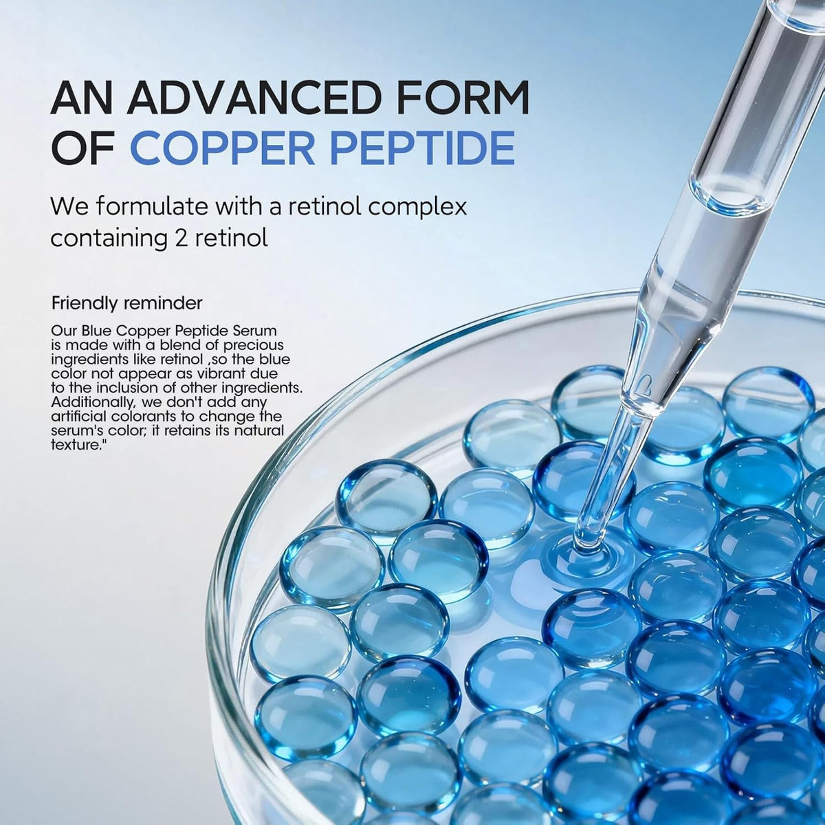 HKH ingredient layout with copper peptide graphic illustrating targeted support benefit