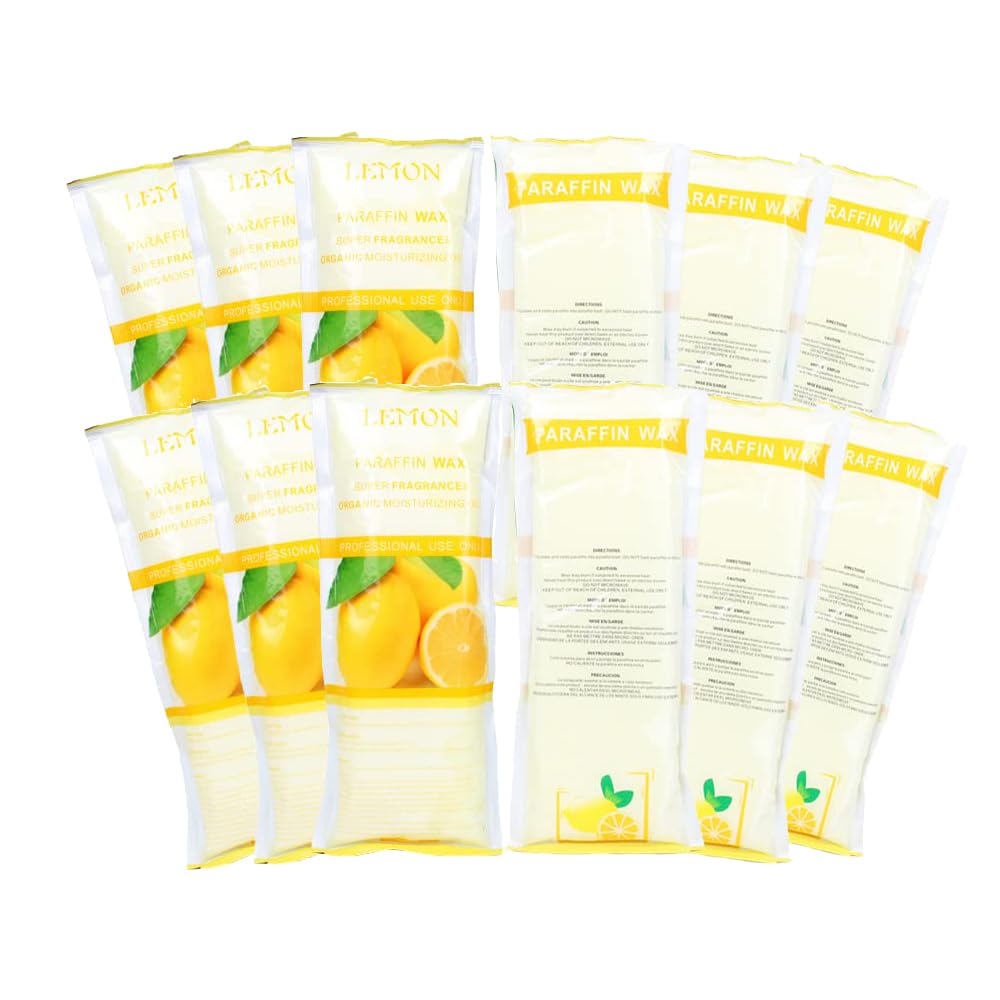 HLead front packaging showing 12 lemon scented paraffin wax packs and benefits