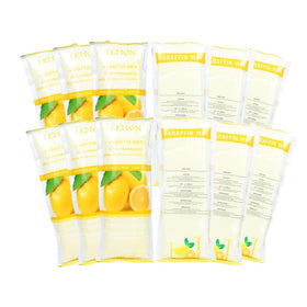 HLead front packaging showing 12 lemon scented paraffin wax packs and benefits