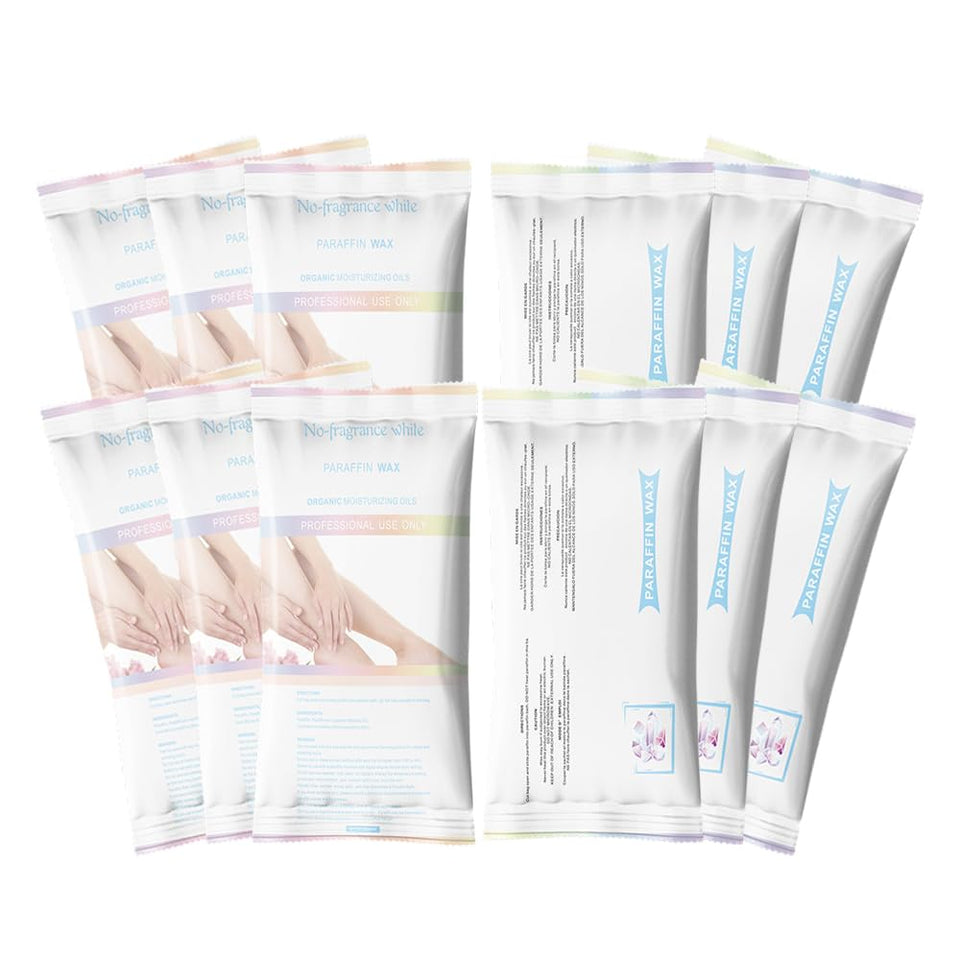 HLead packaging front view showing 12 unpacked paraffin refill packs and product weight
