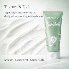 Hlonns Healora being smoothed on inner thigh to show chafing relief during movement