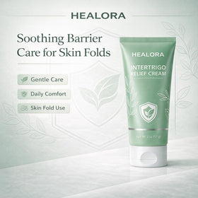 Hlonns Healora tube open with cream texture visible demonstrating quick absorption benefit