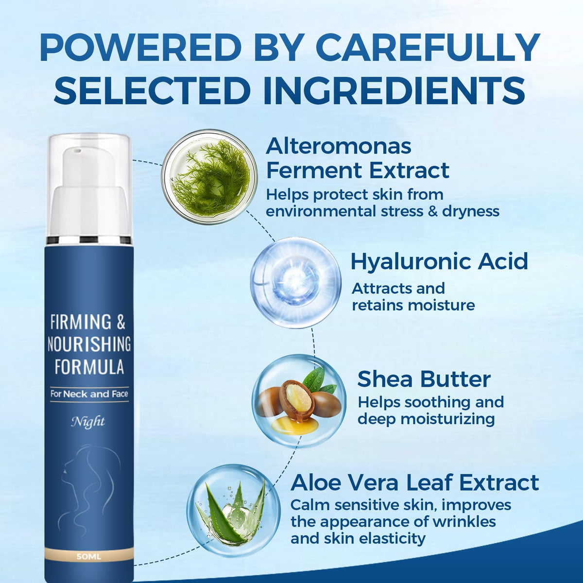 Hlonns marine ferment ingredient visual highlighting hydration benefits