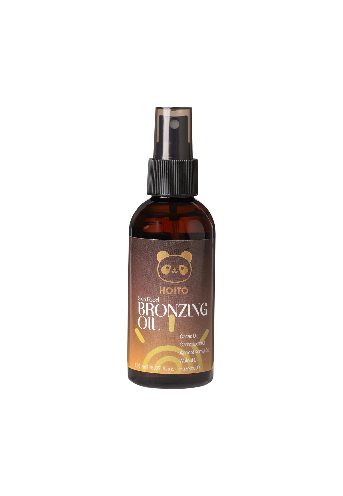 HOITO bottle front view showing compact bronzing oil for easy packing