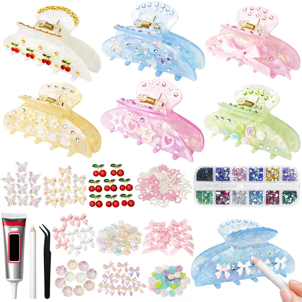Hokoad front packaging showing six acrylic claw clips and contents for quick crafting