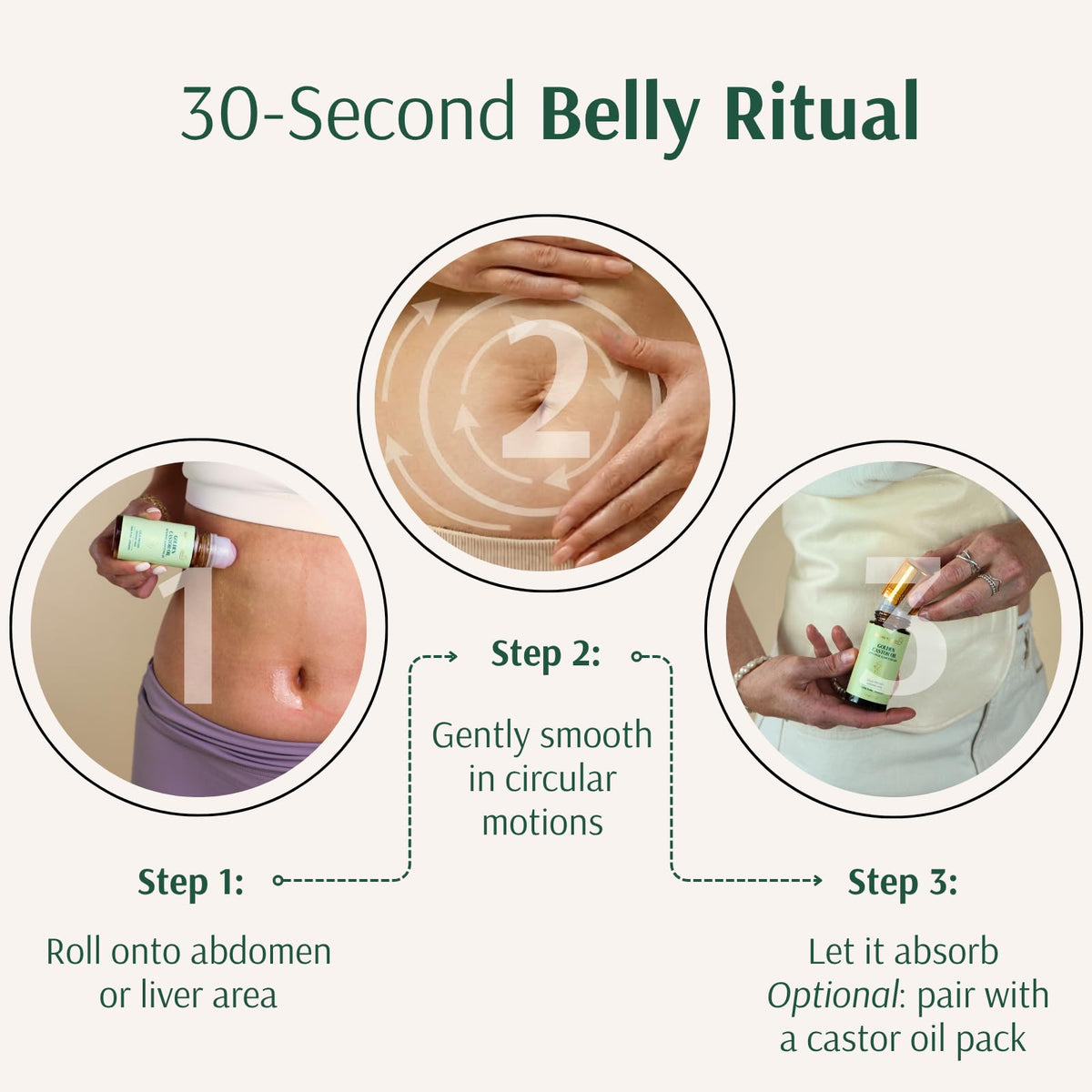 Holistic Goddess rolling oil onto brows to tame and add healthy sheen