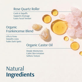 Holistic Goddess rose quartz roller close-up for smooth, precise application