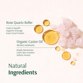 Holistic Goddess rose quartz roller close-up for smooth, precise application