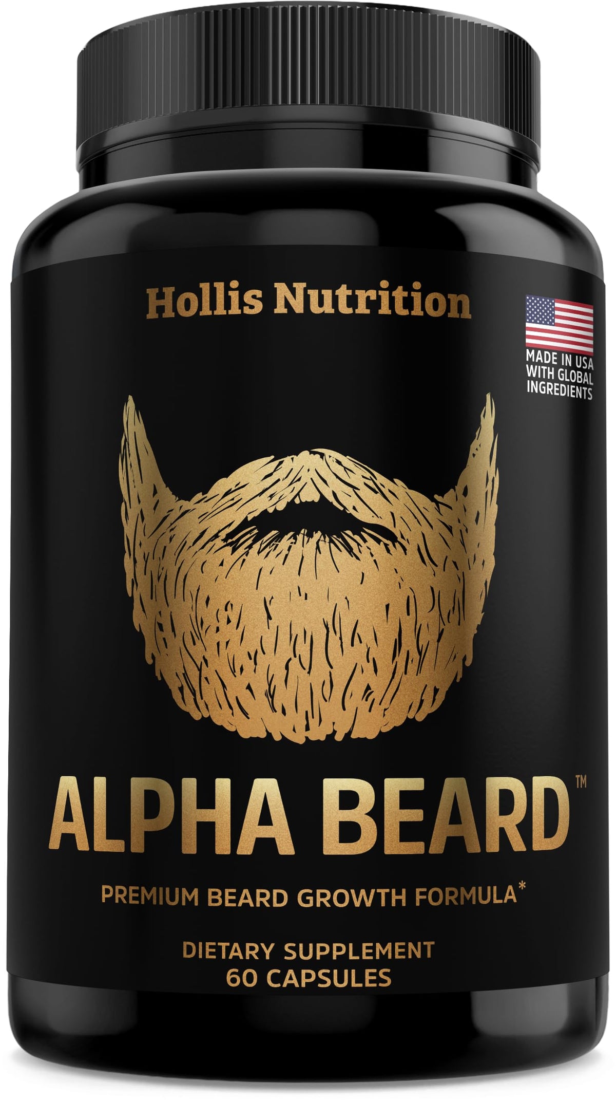 Hollis Nutrition front packaging showing bottle and label, clear product identity