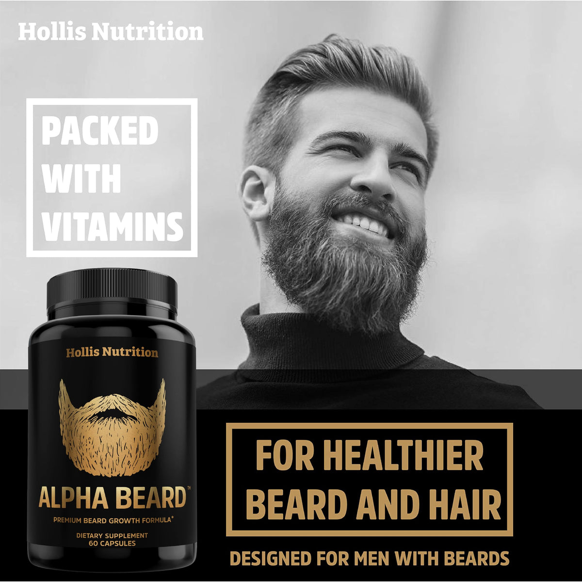 Hollis Nutrition collagen and keratin visual highlighting structural hair support