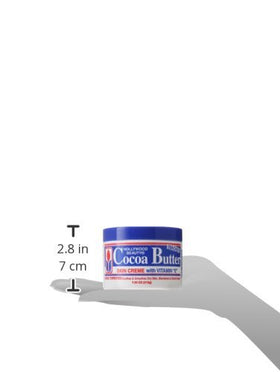 Hollywood Beauty tub next to a hand for size comparison, illustrating portable 7.5 oz capacity