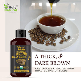 Holy Natural close-up texture of dark viscous oil demonstrating rich nourishment